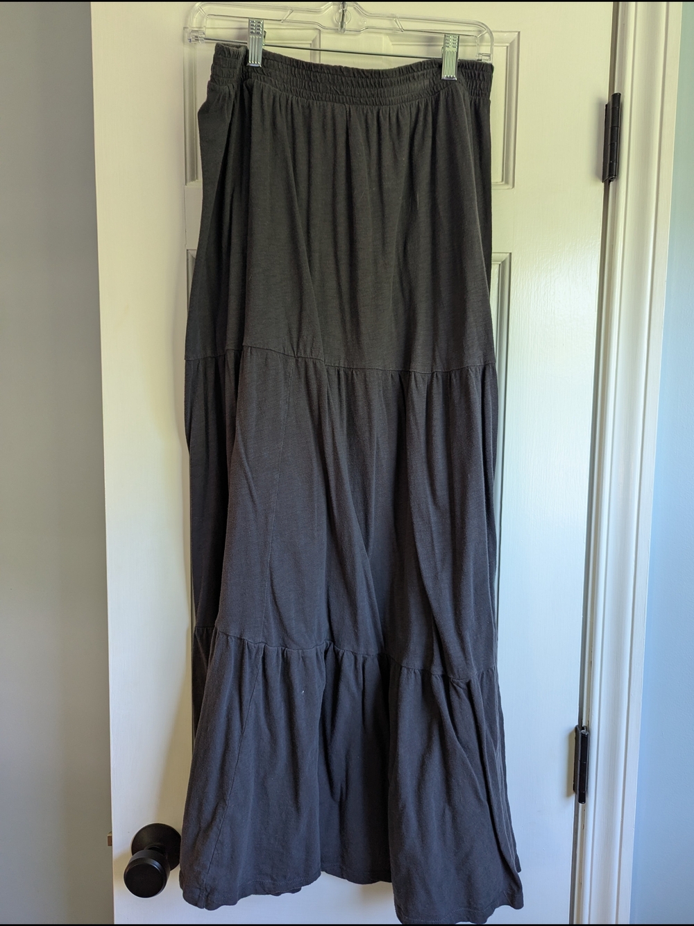Z Supply Gray Tiered Maxi Skirt